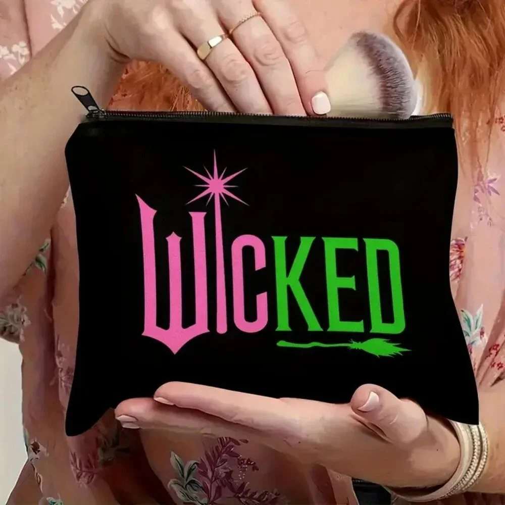 Wicked Inspired Canvas Makeup Zipper Bag NWOT 9.2" - Picture 2 of 2